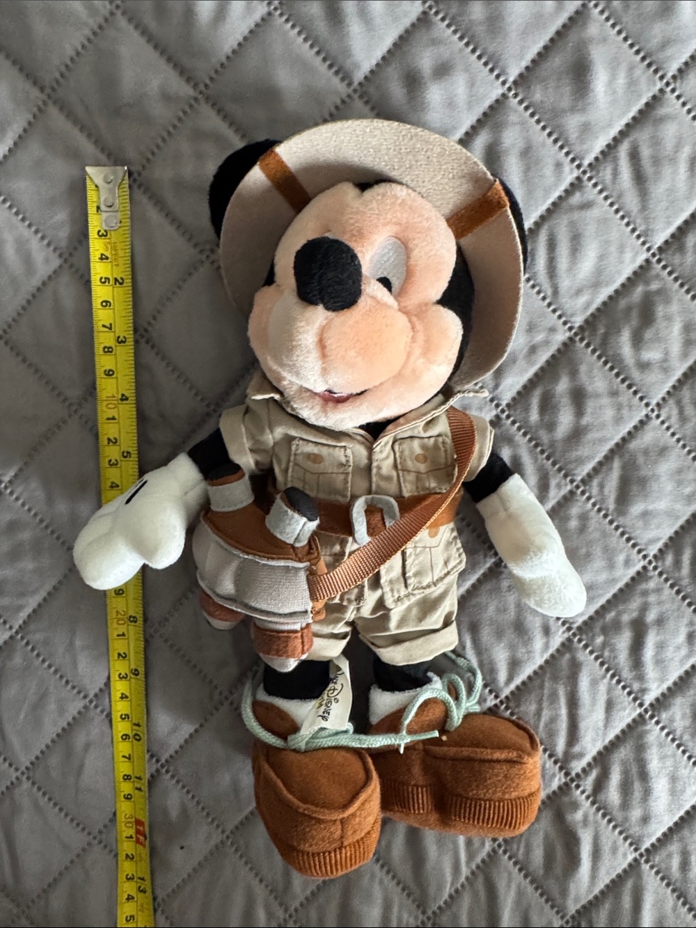 Vintage Disney Mickey Explorer Plush in Beige, Brown & Black